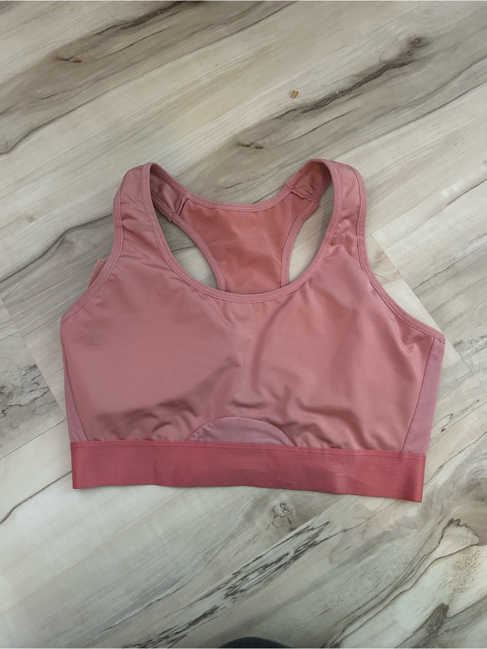pink racerback sports bra